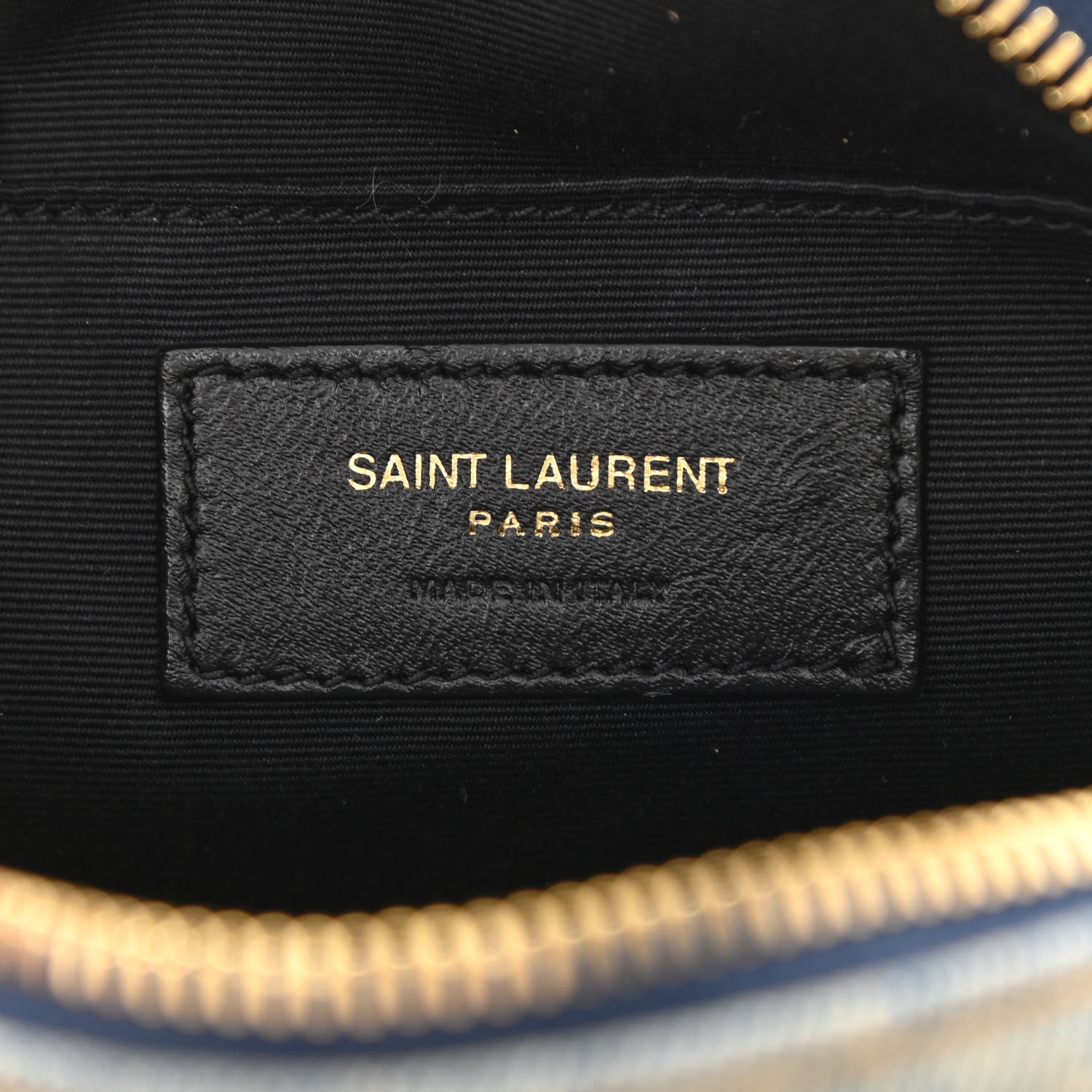 Saint Laurent Denim Quilted Monogram Round Crossbody Bag Rodeo Blue 6 of 10