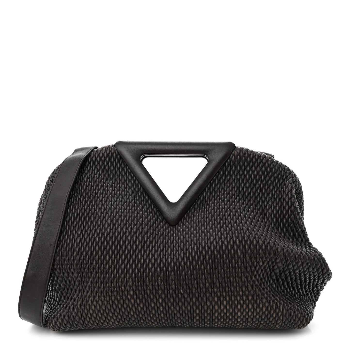 Lambskin Knit Medium The Point Triangle Bag Fondant