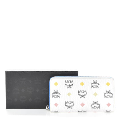 MCM Skyoptic Visetos Zip Around Wallet Spectrum Diamond White 7 of 7