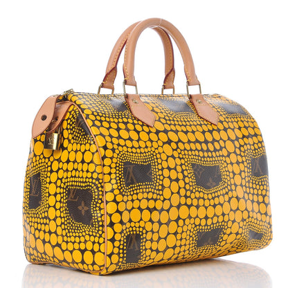 Louis Vuitton Monogram Kusama Town Speedy 30 Yellow 3 of 7