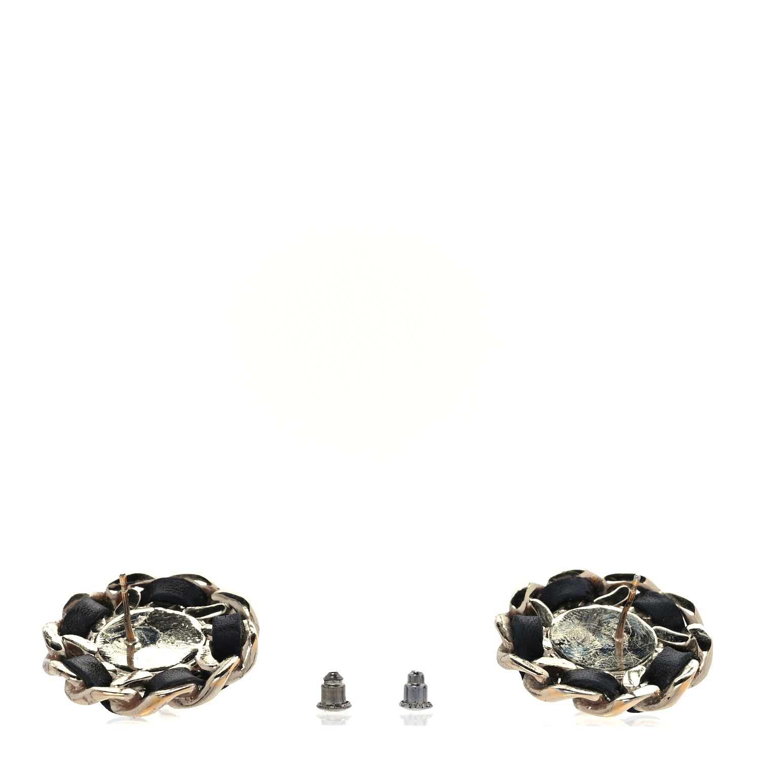 Chanel Pearl Lambskin Chain Around CC Earrings  Gold Black 3 of 4