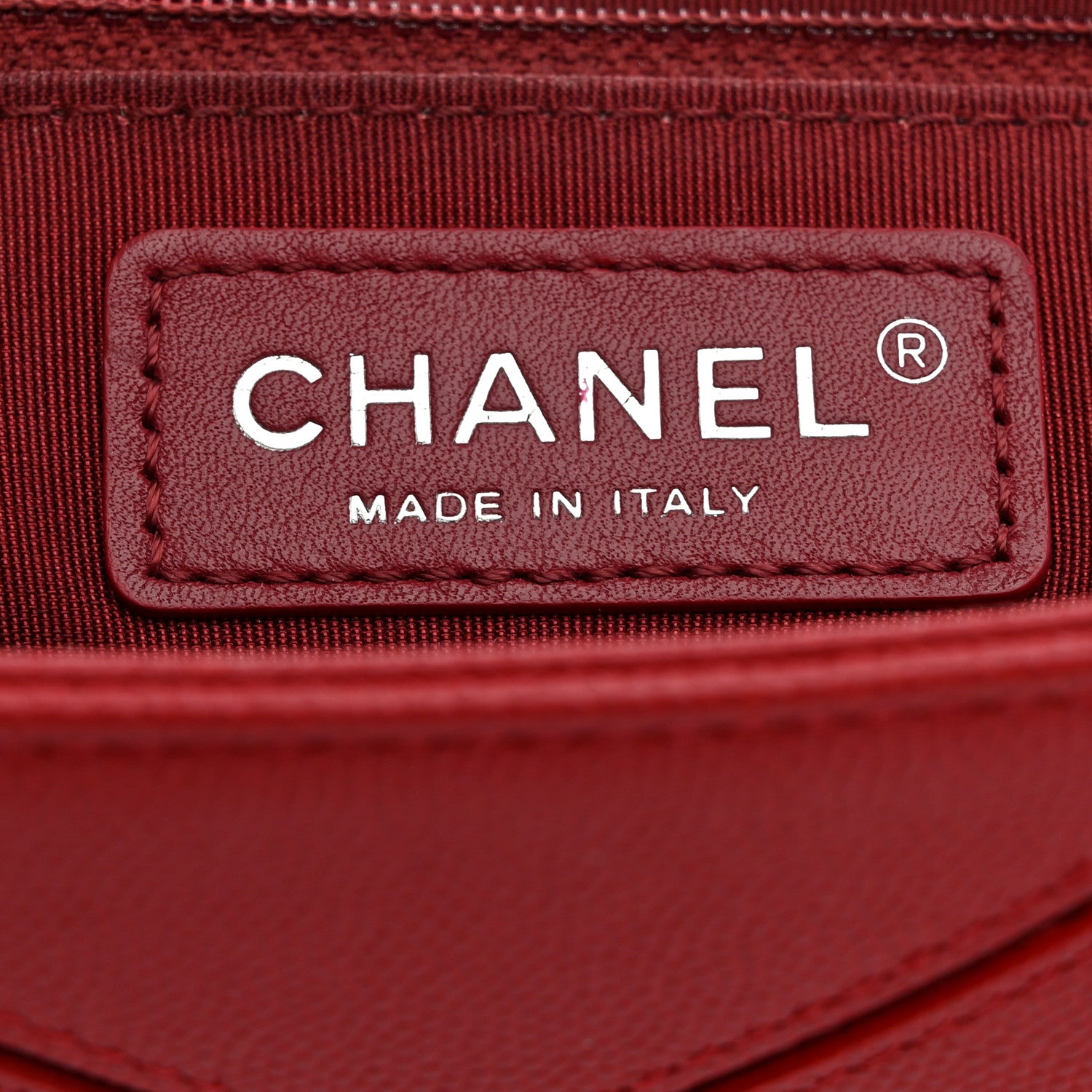 Chanel Caviar Macro Chevron Single Flap Red 6 of 10