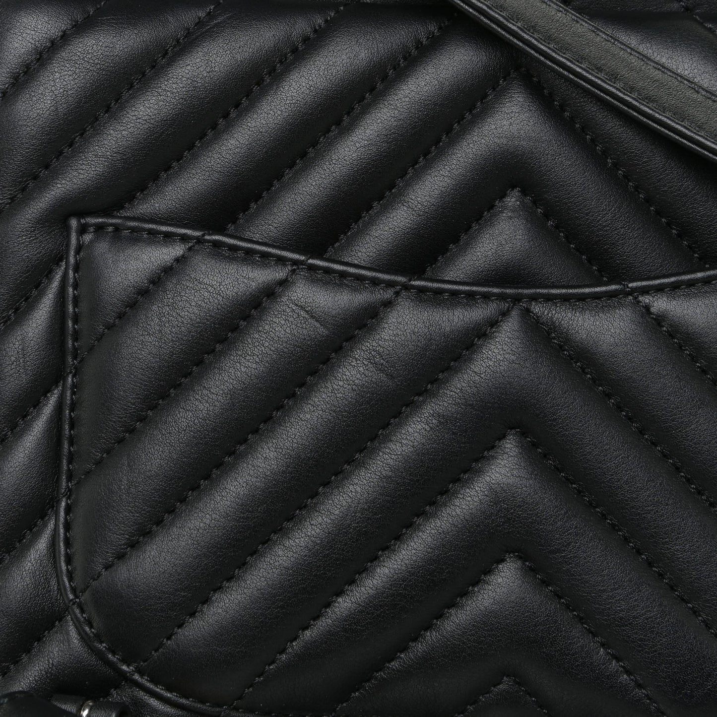 Calfskin Chevron Quilted Small Urban Spirit Backpack Black