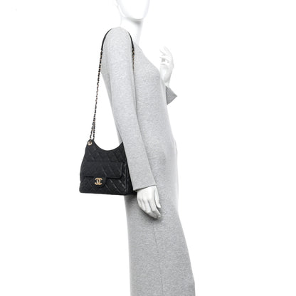 Chanel Caviar Quilted Wavy CC Hobo Black 2 of 11