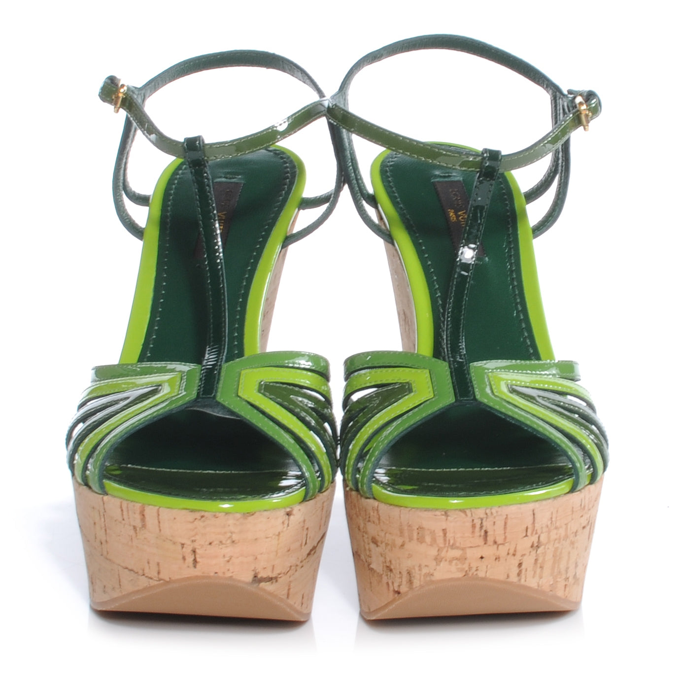 Patent Cork Summertime Wedges 37.5 Green