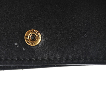 Gucci Calfskin Matelasse GucciGhost GG Marmont Card Case Wallet Black New Acquamarine 6 of 7