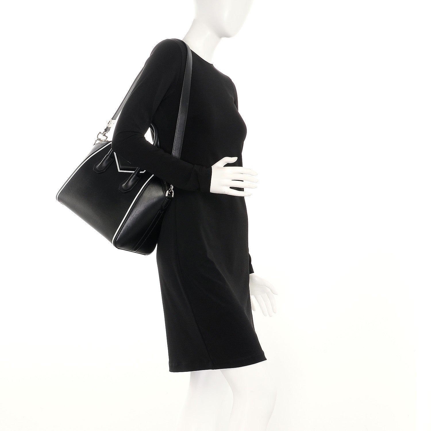 Givenchy Calfskin Small Contrasted Frame Antigona Black 2 of 8