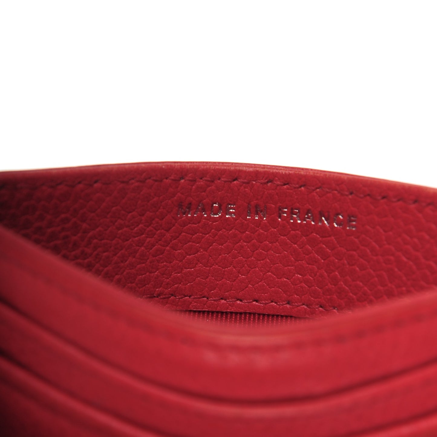 Caviar Quilted Card Holder Red