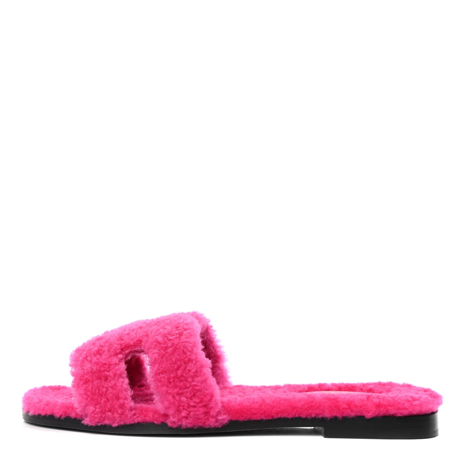 Hermes Woolskin Oran Sandals 38 Rose Fuchsia 1 of 4