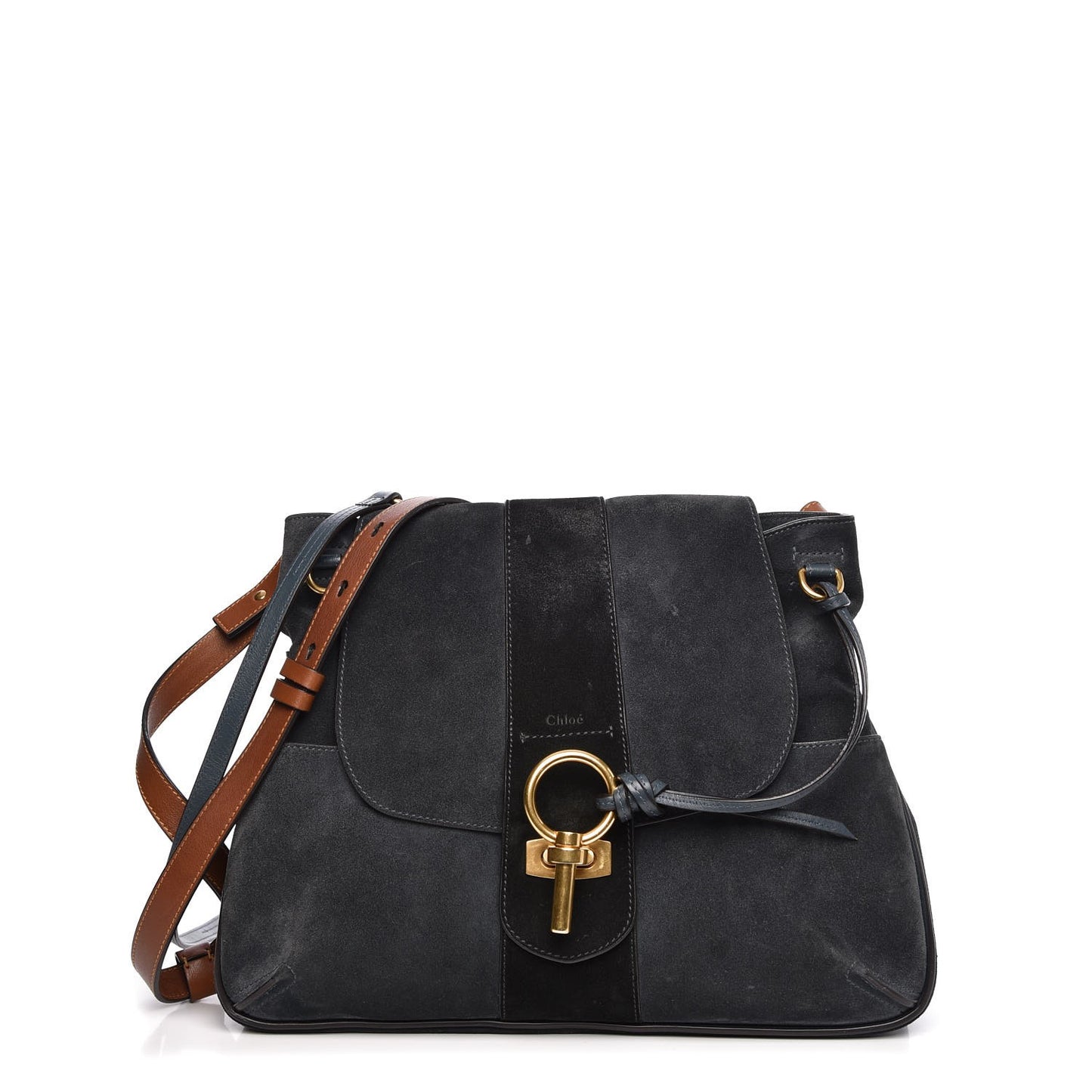 Suede Medium Lexa Shoulder Bag Silver Blue