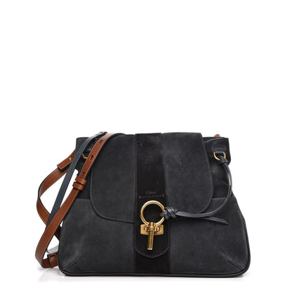 Chloe Suede Medium Lexa Shoulder Bag Silver Blue 1 of 21