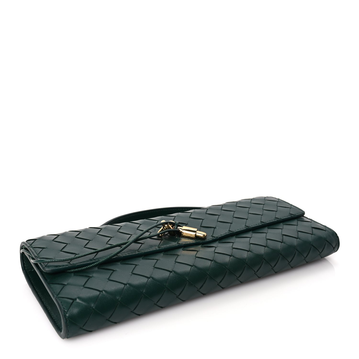 Bottega Veneta Nappa Intrecciato Long Andiamo Top Handle Clutch Emerald Green 4 of 7