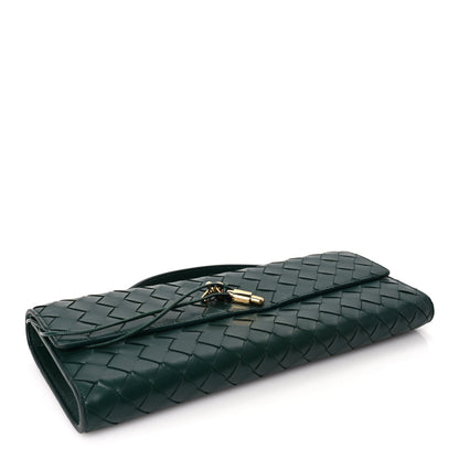 Bottega Veneta Nappa Intrecciato Long Andiamo Top Handle Clutch Emerald Green 4 of 7