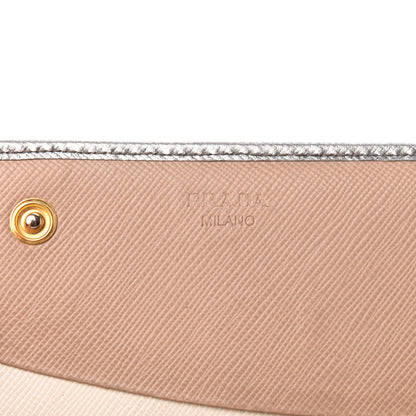 Prada Metallic Saffiano Colour Continental Flap Wallet Cromo 6 of 7