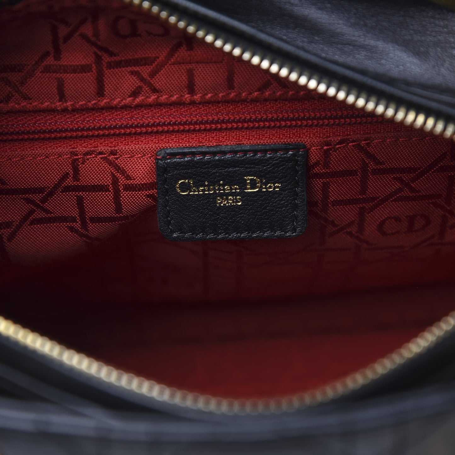 Lambskin Cannage Medium Lady Dior Black