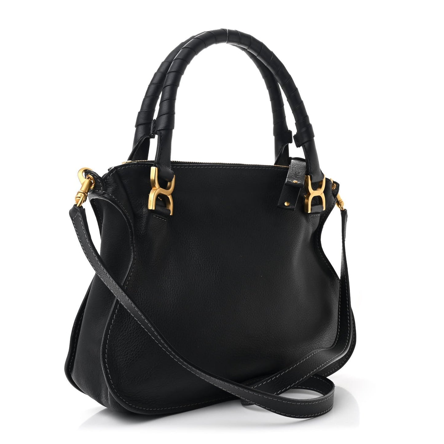 Calfskin Medium Marcie Satchel Black