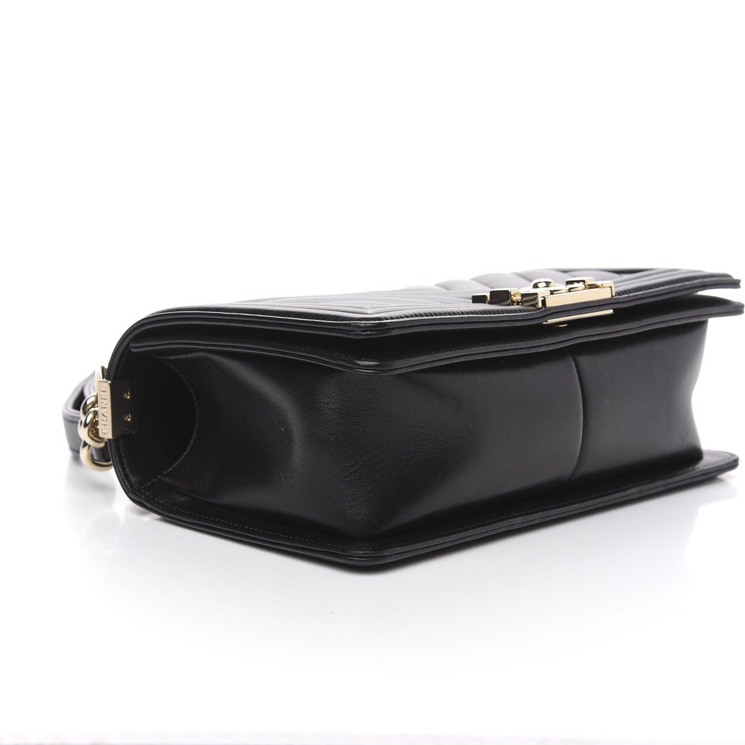 Chanel Lambskin Chevron Quilted Medium Boy Flap Black 4 of 12