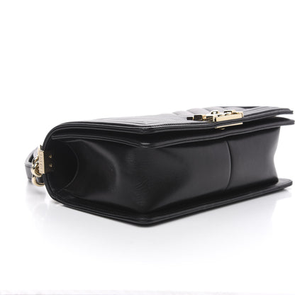 Chanel Lambskin Chevron Quilted Medium Boy Flap Black 4 of 12