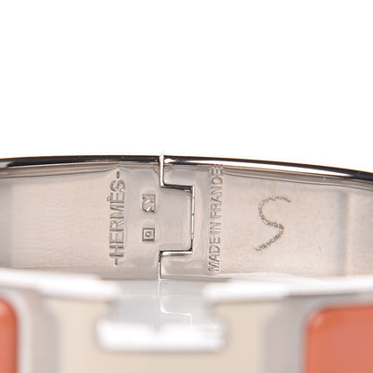 Hermes Enamel Narrow Clic Clac H Bracelet PM Mango Blanc White 3 of 4
