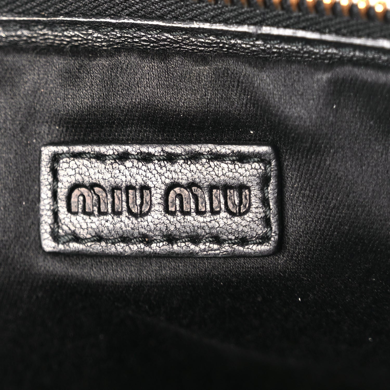 Miu Miu Goatskin Madras Double Zip Pochette Clutch Black 5 of 8