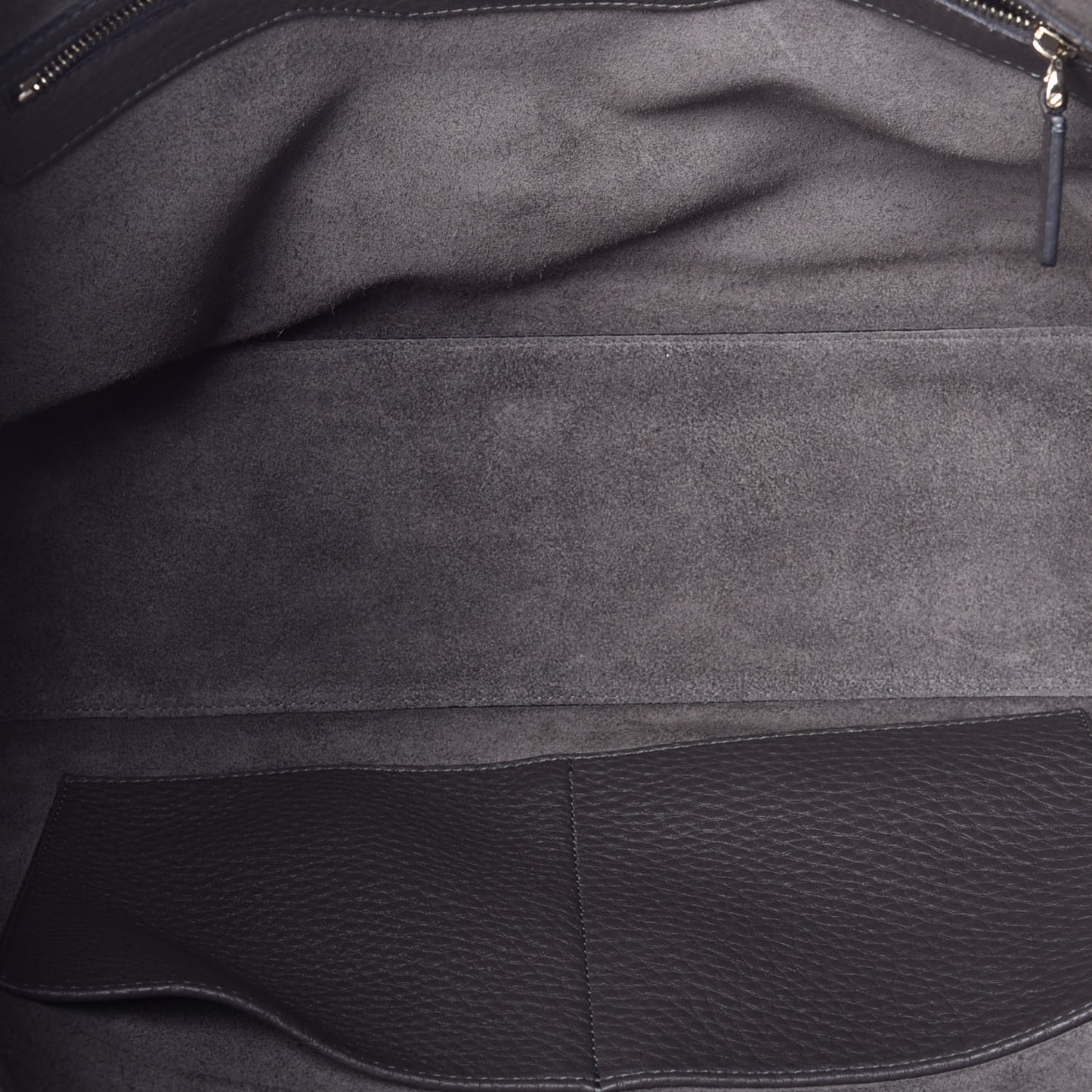 Grained Calfskin Rockstud Shoulder Tote Graphite