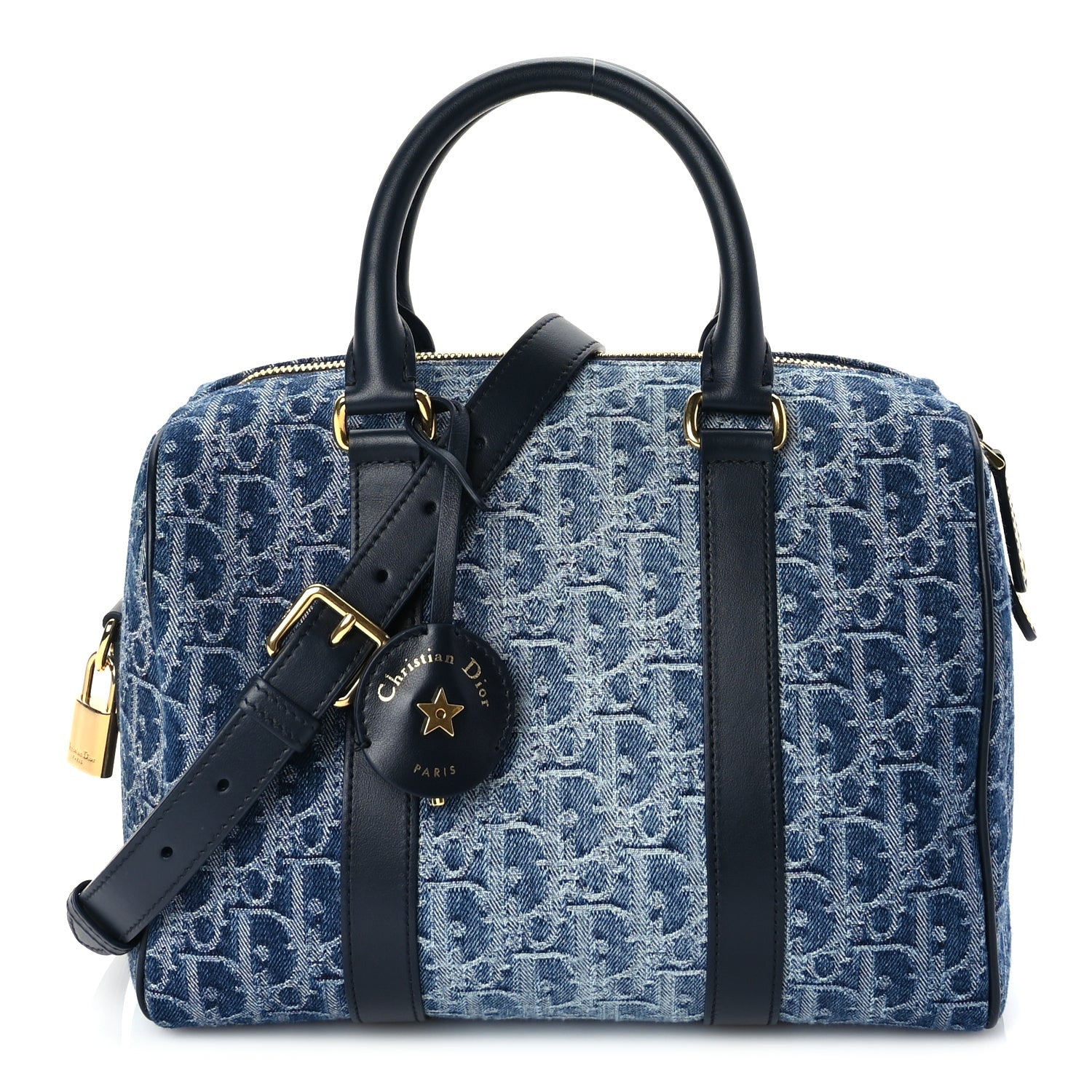Christian Dior Denim Oblique Groove 25 Bag Blue Denim 1 of 8