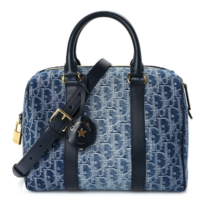 Christian Dior Denim Oblique Groove 25 Bag Blue Denim 1 of 8