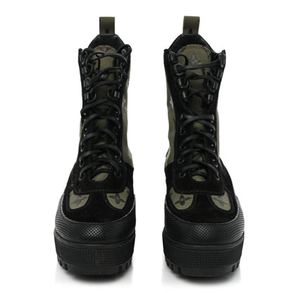 Louis Vuitton Suede Monogram Laureate Platform Desert Boots 36.5 Kaki Black 2 of 12