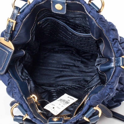 Prada Tessuto Nylon Gaufre Tote Blue 10 of 10
