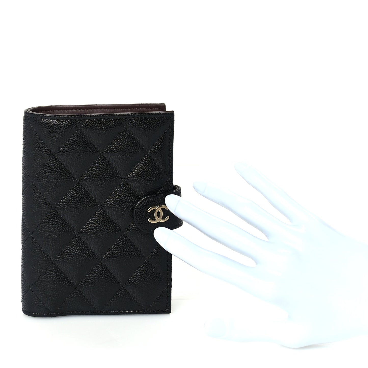 Caviar Quilted Passport Holder  Black