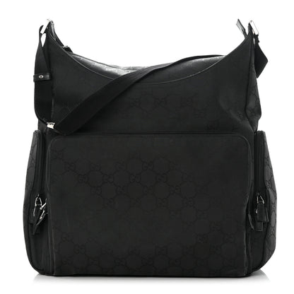 Gucci Nylon Monogram Extra Large Satchel Black 1 of 12