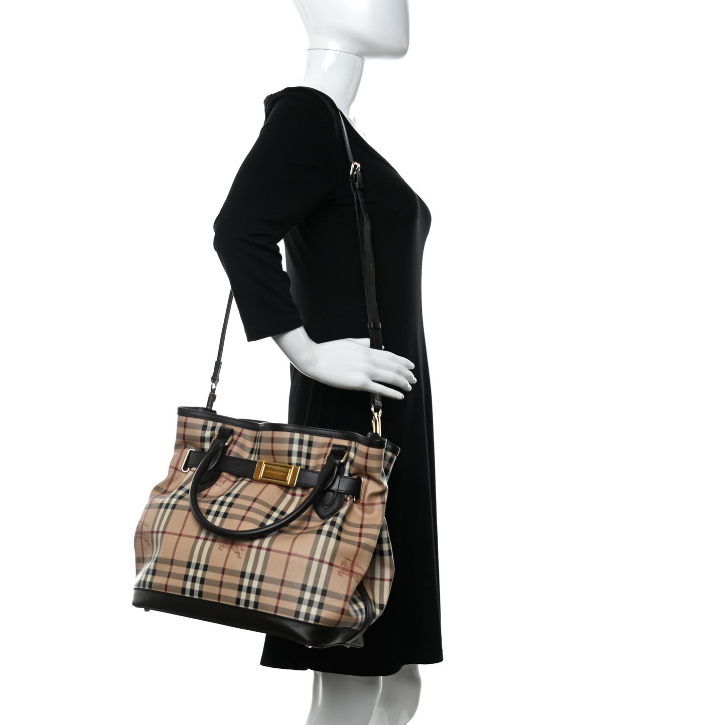 Haymarket Check Medium Golderton Tote Chocolate