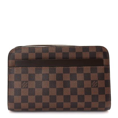 Louis Vuitton Damier Ebene Pochette Saint Louis Clutch Brown 1 of 7