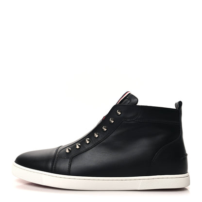 Christian Louboutin Calfskin Mens Fique A Vontade Mid Cut Sneakers 43 Black 1 of 9