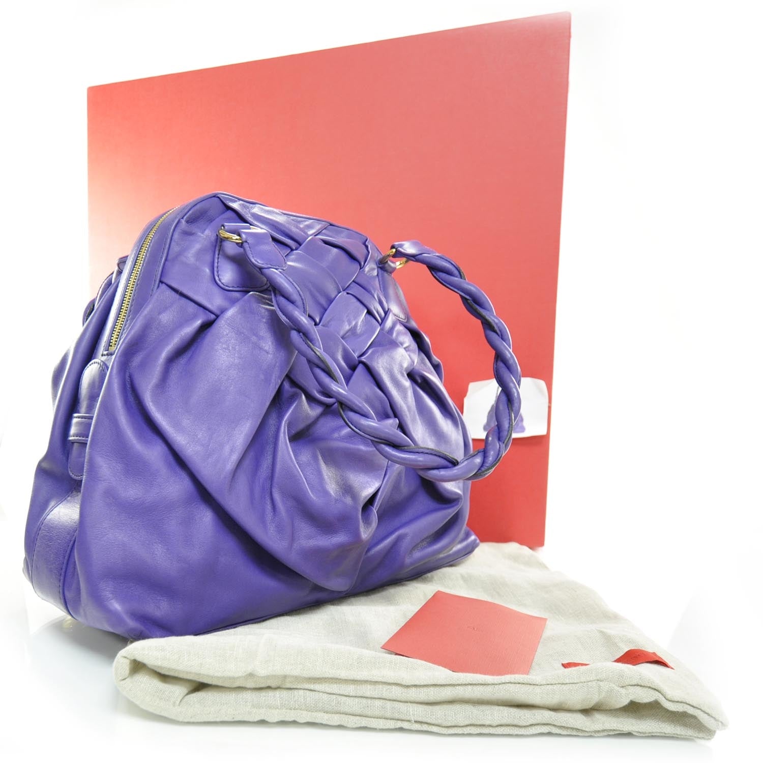 Valentino Garavani Lambskin Woven Couture Bag Purple 3 of 9