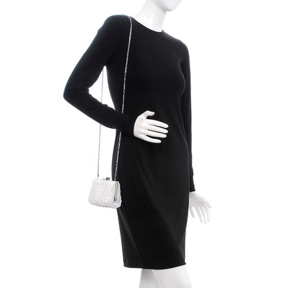 Judith Leiber Crystal Satin Chevron Pleated Clutch Ivory 2 of 13