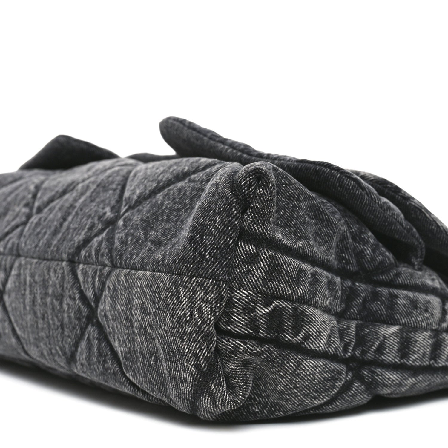 Chanel Washed Denim Quilted Maxi Flap Bag Black 10 of 10