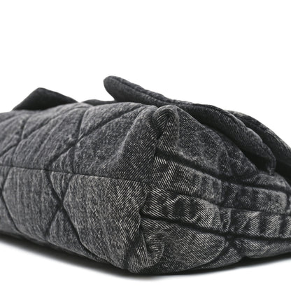 Chanel Washed Denim Quilted Maxi Flap Bag Black 10 of 10