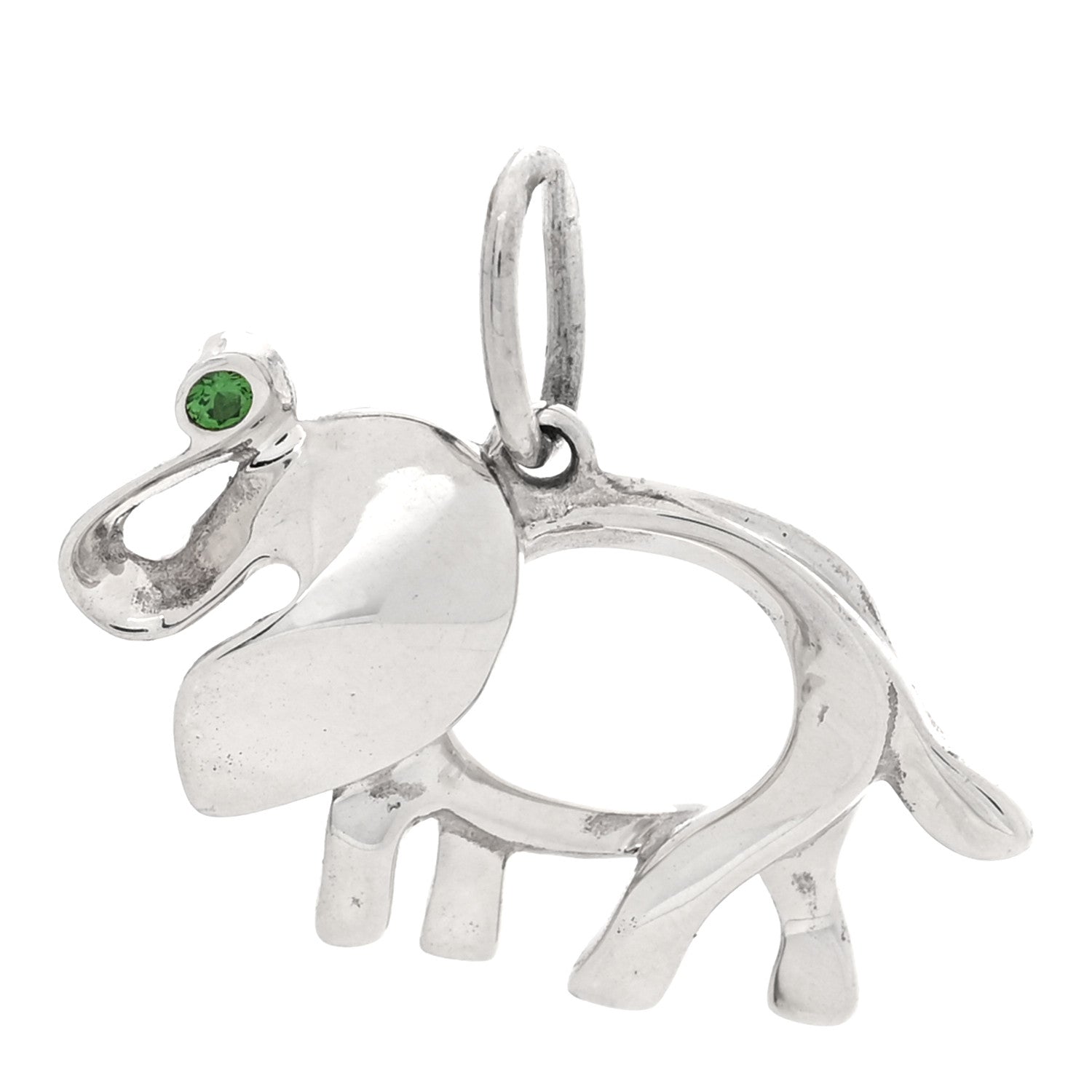 Tiffany Sterling Silver Tsavorite Save the Wild Elephant Charm 1 of 4