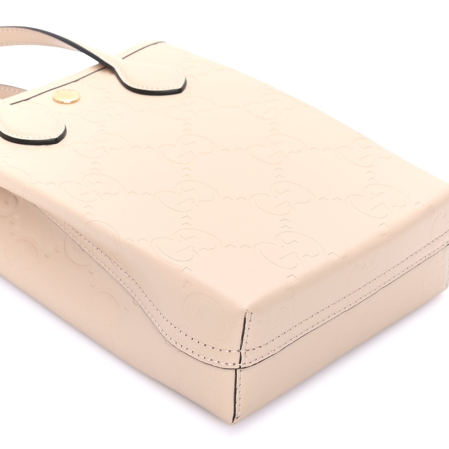 Gucci Gilbert Calfskin Jumbo GG Embossed Mini Tote Bag  Beige 7 of 7