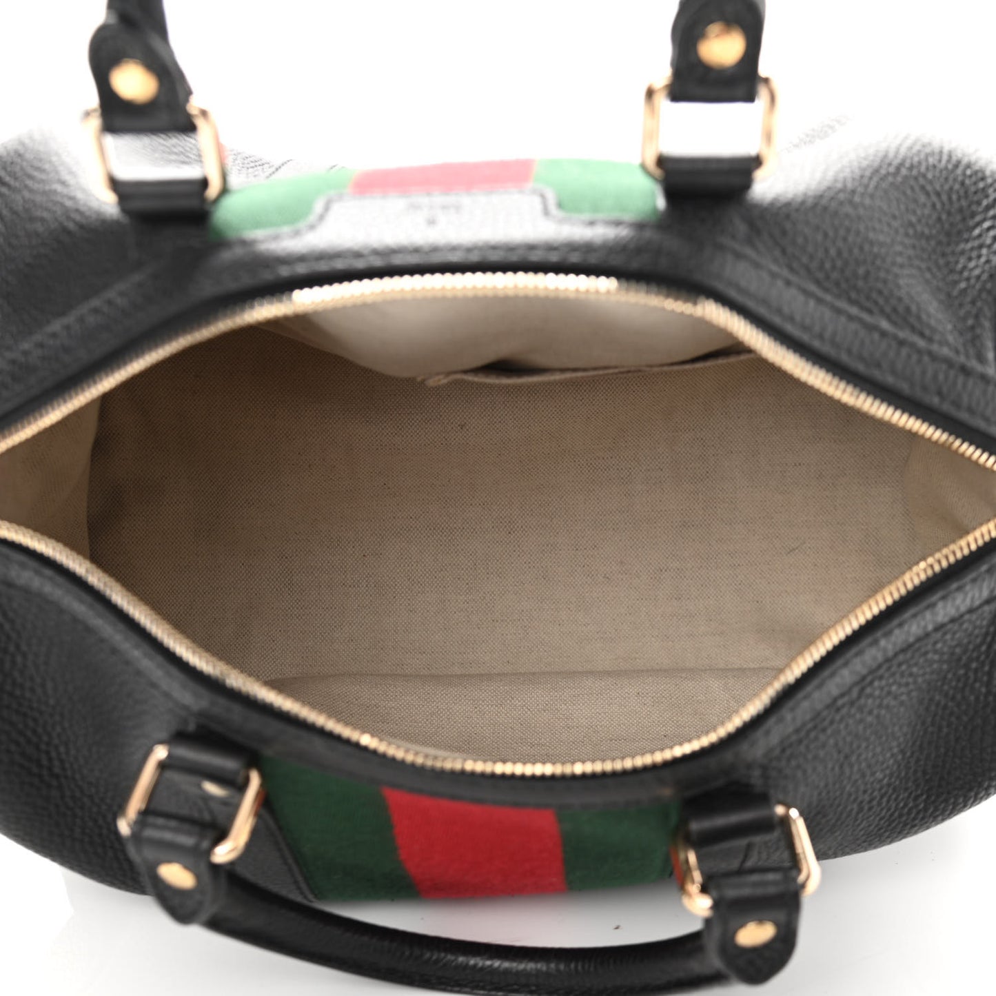 Calfskin Vintage Web Medium Boston Black