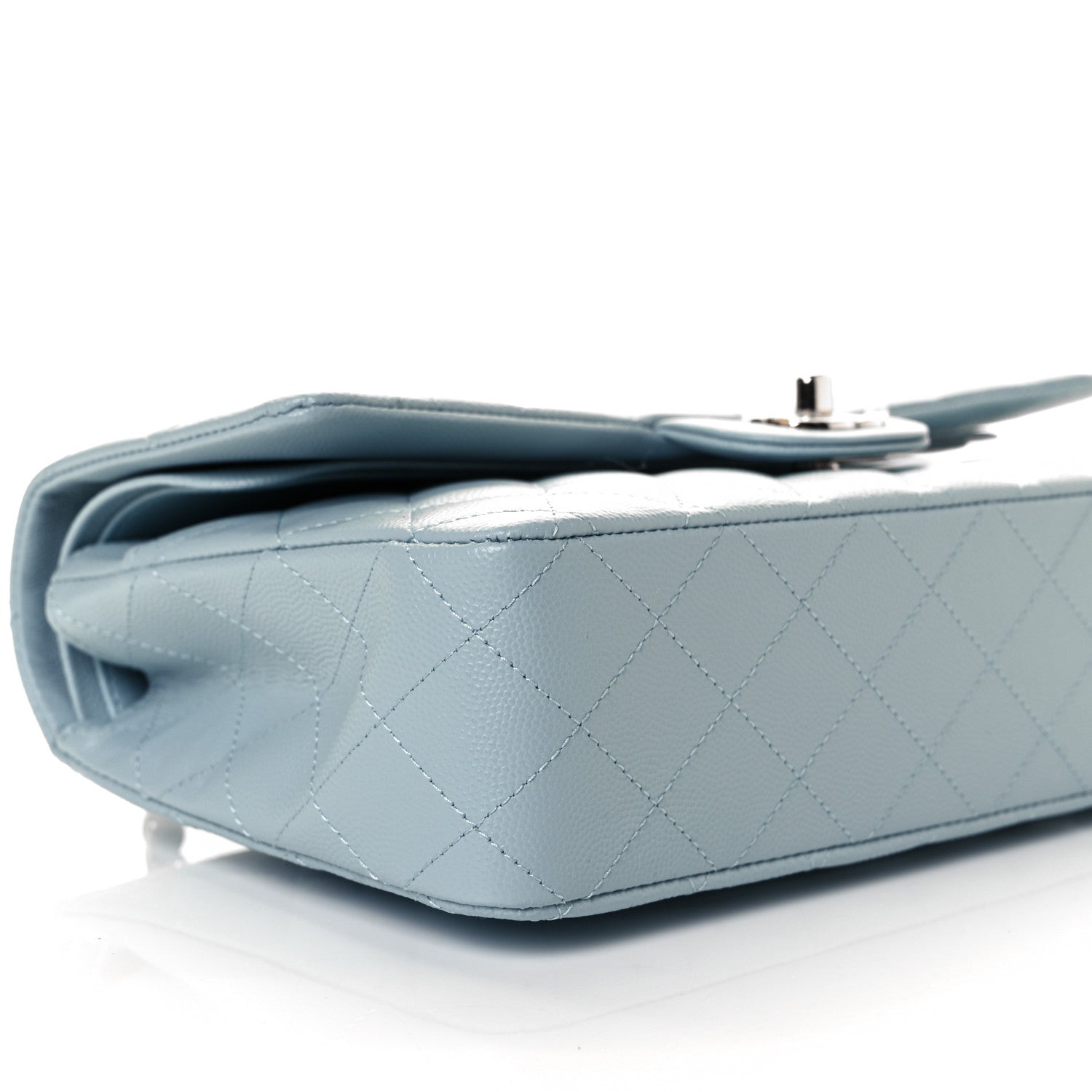 Chanel Caviar Quilted Medium Double Flap Light Blue 8 of 9