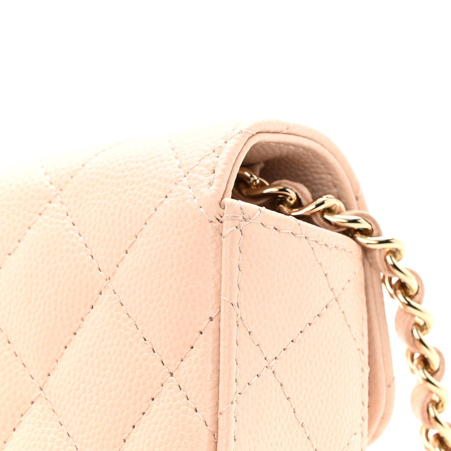 Chanel Caviar Quilted Mini Clutch With Chain Light Beige 12 of 13