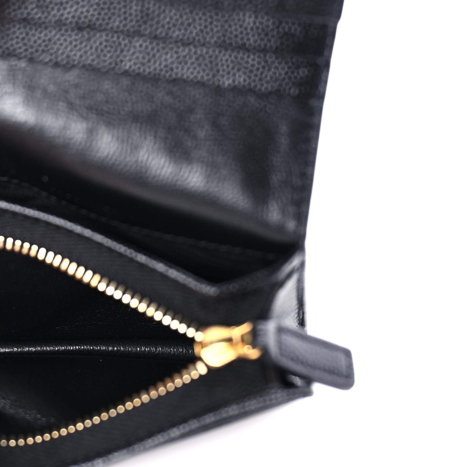 Saint Laurent Grain De Poudre Matelasse Chevron Cassandre Card Case Black 7 of 7