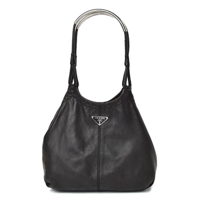 Prada Glace Calfskin Shoulder Bag Black 1 of 14
