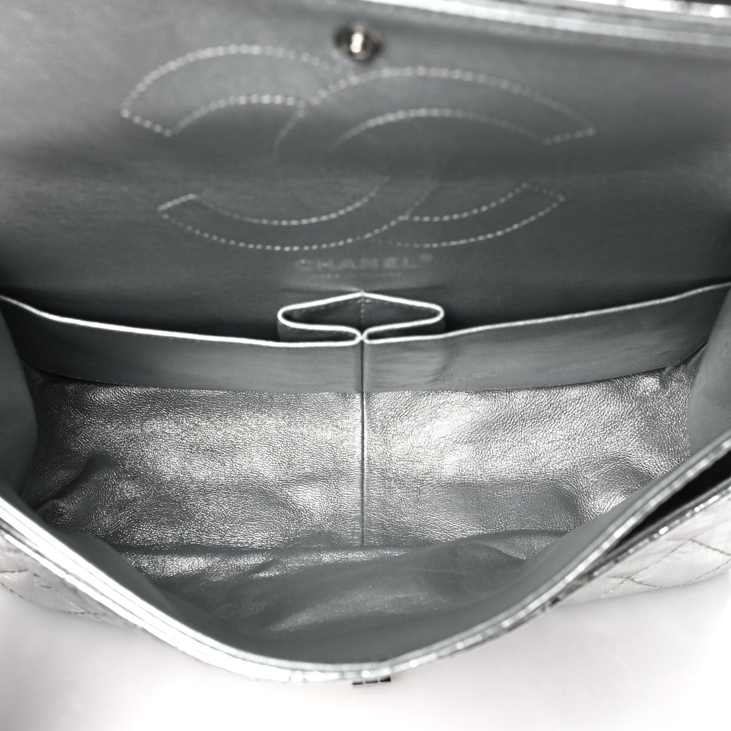 Striped Calfskin 2.55 Reissue 226 Flap Silver