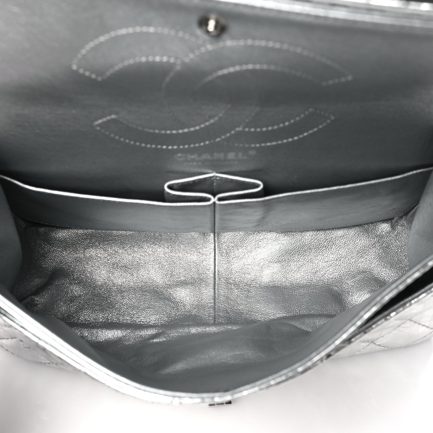 Chanel Striped Calfskin 2.55 Reissue 226 Flap Silver 5 of 7