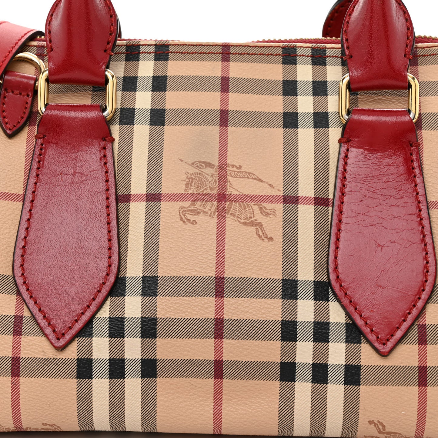 Haymarket Check Small Blaze Satchel Military Red