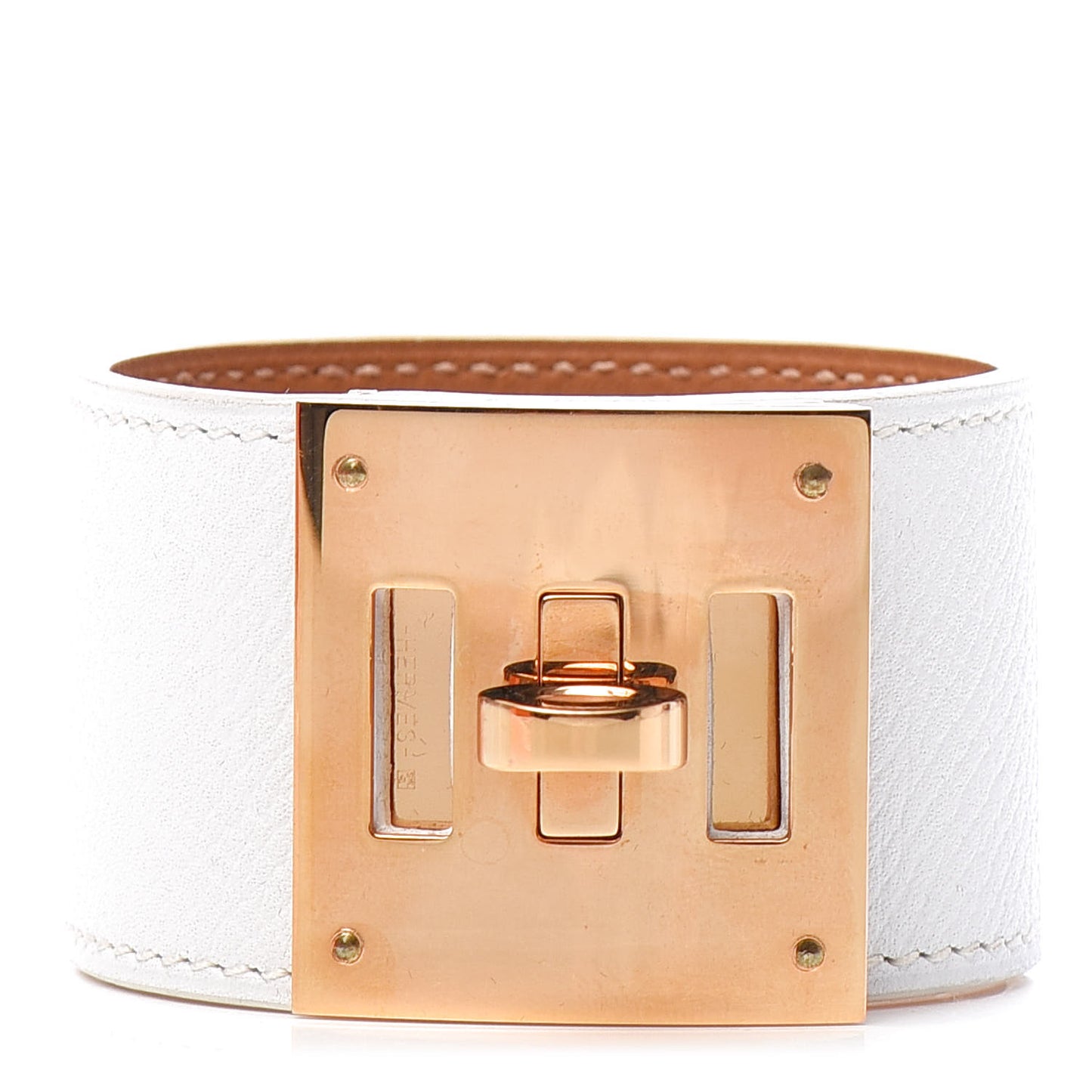 Epsom Kelly Dog Bracelet White