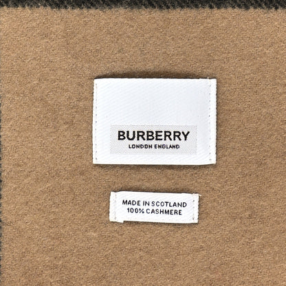 Burberry Cashmere Classic Check Fringe Scarf Camel 3 of 4